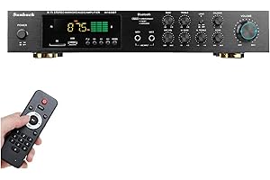 SOPERIT Amplificateur stéréo numérique 5 canaux HiFi Bluetooth Amplificateur de puissance 600W FM/AM USB Amplificateur complet avec télécommande
