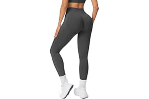 Zhiaek Mallas Deporte Mujer Cintura Alta Leggins Mujer Push Up Elástico Sin Costuras Pantalon Deporte Ropa Deportiva Mujer para Yoga Fitness Pilates Training