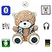 Produktbild QTMY Multifunktional Teddy Bär Plüsch Bluetooth-Lautsprecher 30 cm Kinder Spielzeug Kabellose Micro SD Speicherkarte Stereo-Lautsprecher FM Radio Akku (Dunkles Kamel)