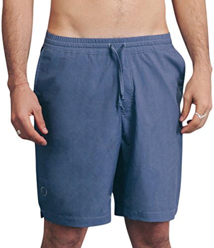 OHMME clothing Warrior 2 men’s double layer 2 in 1 yoga shorts, short pant; perfect for pilates, hot yoga, sports, running or The gym (Large, Storm Blue)