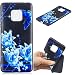 Produktbild Everainy Huawei Mate 20 Pro Hülle Silikon Bumper Gummi mit Prägen Muster Cover Hüllen für Huawei Mate 20 Pro Handyhülle Stoßfest TPU Gel Stoßstange Schwarz Schutzhülle (Blaue Blume 1)