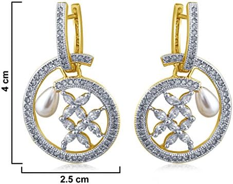 INAYA Women's Traditional Golden Dangle drop Earrings Set Bridal Wedding Jewellery