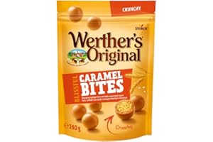 ‎WERTHER'S ORIGINAL Werther's Original Blissful Caramel Bites Crunchy – 1 x 140 g – Cremige Karamellkugeln mit knusprig-luftigem Kern aus Malz und leichter Salznote