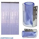  Cortina de tira Airtech para la puerta del congelador, 1 m x 2 m, pvc, Morado, 1 m x 2 m