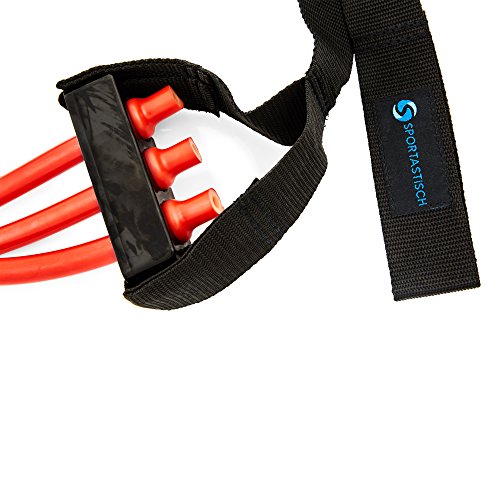 Premium Klimmzugtrainer „Pull Hard“ mit bis zu 30 Kg Unterstützung von Sportastisch :: innovativer Klimmzugassistent mit geschützten Design/Geschmacksmuster :: Verstellbare Höhe und unterschiedliche Unterstützungsgrade :: Dank Schlaufe passend für jede Klimmzugstange :: Hochwertige Naturkautschuk-Bänder für mehr Haltbarkeit :: Inklusive Tragetasche und kostenlosem eBook - 8