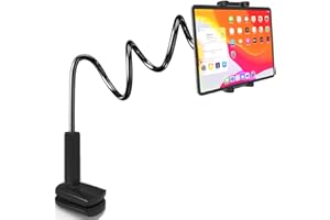 Cuxwill Bed Desk Tablet Mount Holder Stand for 4-13" iPad Device, Universal Gooseneck Flexible Lazy Long Arm Tablet Mount for iPad Pro Air Mini, Samsung Galaxy Tab, Kindle Fire, Switch, iPhone etc