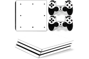 Morbuy PS4 Pro Vinyl Skin Full Body Cover Sticker Decal For Sony Playstation 4 Pro Console and 2 Dualshock Controller (Only White)