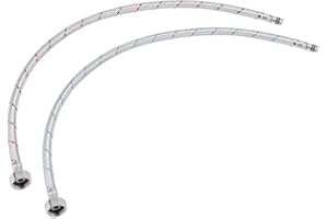ESTINK Anguera de Suministro de Acero Inoxidable, 2Pcs Manguera de Suministro de Agua, Latiguillo de Grifo Flexible, Tubo Interior de Material EPDM, 60 cm, EU G3 / 8", Para Cocina y Lavabo (EU G3 / 8")
