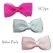 Baby Wispy Clippy - Organza hair bows - Best No Slip Barrette for Fine Hair (Pack 4: Hot pink/White/Pink)
