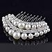 Gleader STUNNING BRIDAL WEDDING Crystal Pearl RHINESTONES PEARLS HAIR COMB CLIP (white)