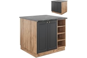 Vicco isola cucina Fame-Line, Antracite oro/oro power oak, 90 cm senza piano di lavoro