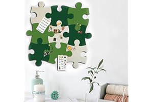 BESER LEE 9 mattonelle in feltro per bacheca in sughero, a forma di puzzle da parete, autoadesive, per tenere foto, promemoria per esporre le foto, gli obiettivi, le note degli obiettivi di disegno, le note