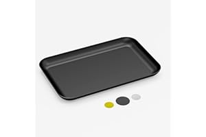 saffruff Schwarz Badezimmer Tablett: Kleines Deko Kerzen Tray aus Edelstahl - Seifenablage für die Küche - Schminktisch Rechteckig Organizer