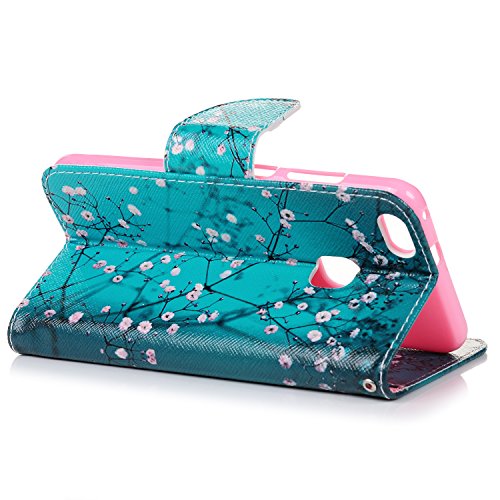 Huawei P10 Lite Funda Libro de Suave Cuero PU Premium - Mavis s Diary Carcasa Con TPU Silicona Case Interna Suave Soporte Plegable Ranuras para Tarjetas y Billetera Cierre Magn  tico - Dise  o de Algod  n