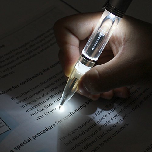Glowseen LED-Licht Stift Light up Pen Licht für Nacht Schriftsteller mit extra Stift Minen,2per-pack,Weiß - 5
