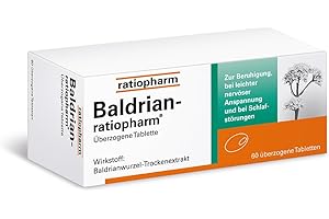 ‎RATIOPHARM Baldrian-ratiopharm überzogene Tablette: Wirkt beruhigend bei leichter nervöser Anspannung und Schlafstörungen. Mit dem Trockenextrakt aus der Baldrianwurzel. 60 Tabletten