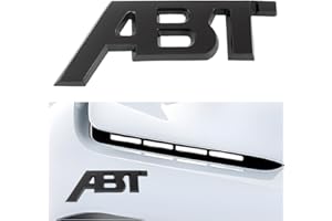 CGEAMDY Auto Hintere Abzeichen Buchstaben Aufkleber, ABT 3D Auto Emblem, Autoaufkleber Tuning, Auto ABT Badge Logo Aufkleber, Auto-Sticky-Emblem Für Fahrzeugkarosseriedekoration Autos Zubehör(Schwarz)