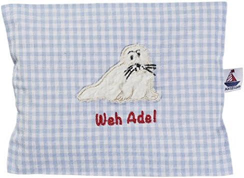 Hans Child Seal Grain Pillow Hottie Warming Cushion Checked Blue Washable