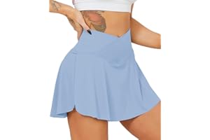 Navneet Spódnica tenisowa Crossover ze spodniami pod spodnią spódnicą, spódniczka sportowa, mini spódnica, plisowana spódnica, sportowa, do golfa, spódniczka