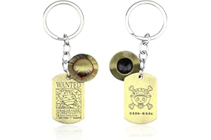 HAOYUNLAI Porte-Clés One Piece Straw Hat Keychain Pendentif Keyring Anime Porte Clés Cosplay Accessoires Vintage Porte Clés Créatif