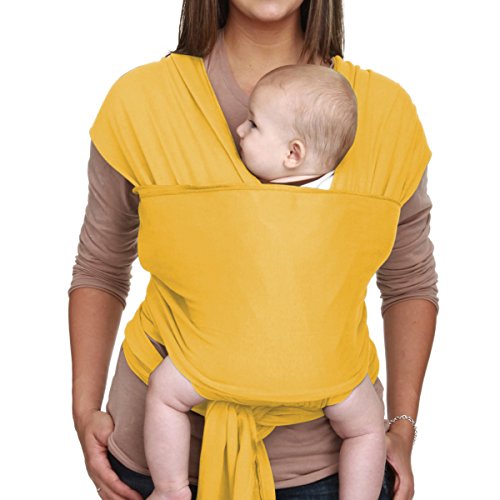 Ldex Soft Baby Slings | Compact and Comfortable Baby Wraps | Pure Cotton/Spandex | Nursing Cover | Suitable for Newborns To 35 Lbs | Nice Baby Shower Item | (Yellow)
