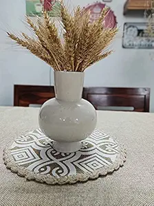 Swargiya Kala Cream Vase Pot for Home Decor