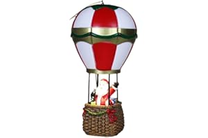 WSRRDRECVHi Adorno de muñeco de nieve de Navidad, globo caliente de Papá Noel, con luz LED, año nuevo 2024 para decoración del hogar, Navidad