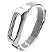 Produktbild Ersatzband für Xiaomi Mi Band 2,Kingwo New Fashion Milanese Magnetschlaufe Edelstahl Armband Armband für Xiaomi Miband 2 (Silber)