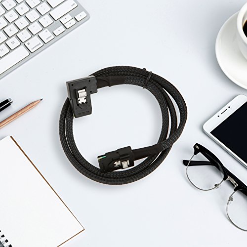 cablecreation Internes Mini SAS (SFF-8087) 36polig rechten Winkel männlich auf Internes Mini SAS (SFF-8087) 36polig Kabel, Stecker auf Stecker, 0,75 Meter - 4