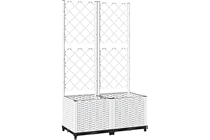 VIDAXL Jardinière avec treillis Blanc 80x40x136 cm PP