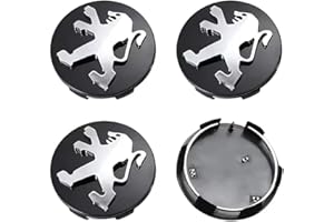 BTIQSA 4Piezas Tapacubos, para Peugeot 108 206 207 307 308 406 407 408 508 2008 3008 4008 5008 RCZ 60mm Tapas Llantas Impermeable Embellecedor para Llantas Tapas Centrales Accesorios De Coche