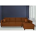 Casaliving Verona 6 Seater RHS L Shape Sofa Set for Living Room (Brown Fabric)