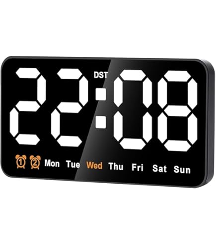 Grote digitale LED-klok Moderne LED digitale wandklok/kalender Timerweergave Datum Temperatuur 24 of 12 uur Kantoor EU-stekker 110V-240V - Wandmontage
