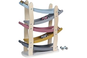 Kindsgut Rampe de Course en Bois pour Enfant avec Petites Voitures, Luca