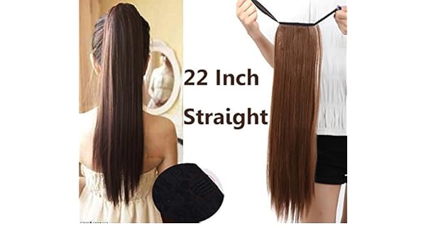 Buy 22 55cm Straight Binding Tie Up Ponytail Clip In Hair