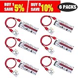 LATTCURE 6-Pack PCIe PCI-E 16x bis 1x Powered Riser Adapterkarte mit 60cm USB 3.0 Verlängerungskabel &amp; 6-Pin/4-Pin/SATA Schnittstelle - GPU Riser Adapter - Ethereum Mining ETH (Aufgerüstete Version)