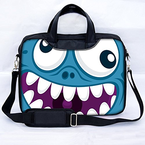 Sidorenko® Notebooktasche Laptoptasche für 15-15,6 " Zoll ( 38,1-39,6 cm ) mit zwei Innentaschen für Zubehör / Vorder - Rückseite bedruckt