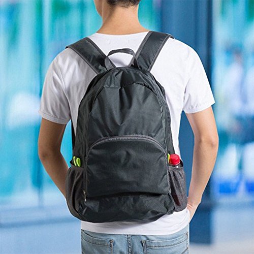 Hosaire 1 Stück Backpack Fahrradrucksäcke Nylon Wasserdicht Faltbar Rucksack für Outdoor Wandern Camping,Reise Bergsteigen Tasche - 2