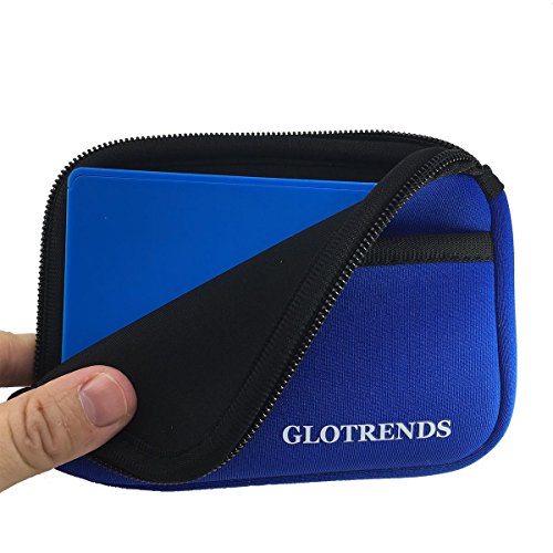 GLOTRENDS Universal Festplattentasche für 2,5 Zoll Festplatten und SSD/HDD, Hard Case erschütterungsfeste Schutzbox (Blau)