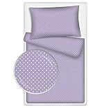 Kinderbettwäsche Babybettwäsche Pünktchen 100% Baumwolle 40x60 cm + 100x135 cm