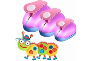 VSREI Perforadora de papel creativa Redondo, perforadora de fantasía hecha a mano para proyectos de bricolaje,fabricación de tarjetas (forma de Redondo)-Juego de 3 tamaños 9/15/24mm -Color aleatorio