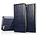 Produktbild iPhone 5 Case, ticase Premium PU Leder Magnetverschluss Wallet Case [stoßfest] [Lanyard Band] Flip Cover mit Card Slot für iPhone 5/5S/SE blau iPhone 5/5S/SE