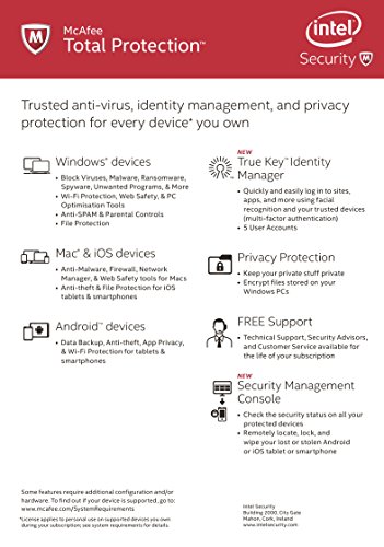 McAfee Total Protection with Latest Updates for Unlimited Devices- Award Winning Protection For Every Device You Own (FFP) (PC/Mac/Android/iOS)