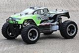 rc verbrenner monstertruck 1 5 Doppelquerlenker an Vorder- und Hinterachse 2WD Heckantrieb Geschwindigkeit: ca. 80 Km/h Antrieb: Stahlzahnräder mit Schutzabdeckung Federbeine: Aluminium, einstellbare Federspannung