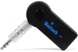 NETVIP Récepteur Bluetooth, Récepteur Adaptateur sans Fil Voiture(AUX) 3.5mm avec appels Mains Libres, pour Les écouteurs, Portables, Haut-parleurs, chaîne stéréo et Audio de Voiture.