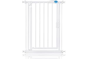 Bettacare Barrière de Sécurité à Fermeture Automatique, 61cm - 66.5cm, Blanc, Extra Étroit, Barrière de Sécurité à Pression Étroite, Barrière pour Bébé, Barrière de Sécurité pour Portes et Couloirs