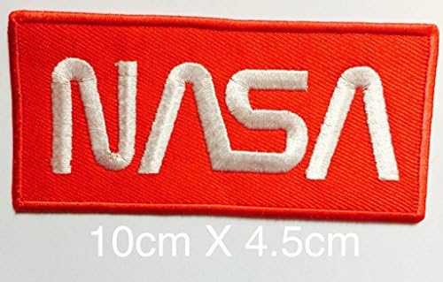 " NASA " Iron On Patch White &amp; Red