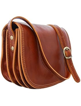 Ledertasche/Damentasche/ Italienische echt Leder /Umhängetasche /Schultertasche /Satteltasche/ Crossover Tasche...