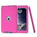 Produktbild TKOOFN iPad Air Hülle - PC + Silikon Schutzhülle Bumper Gehäuse Back Cover Case Schutz Tasche Etui + Displayschutzfolie Reinigungstuch Touch Pen für iPad Air / iPad 5 - Hybrid Stoßfest (Rosa, iPad Air)