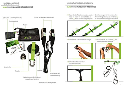eaglefit® Sling Trainer ALLROUND; Schlingentrainer mit Umlenkrolle, Türanker, Aluminium-Karabiner, Modell 2017 - 4